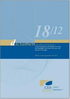 Dictamen 18/12 sobre el Proyecto de Decreto sobre Declaración de Interés Social de las Entidades sin Ánimo de Lucro de Servicios Sociales.
